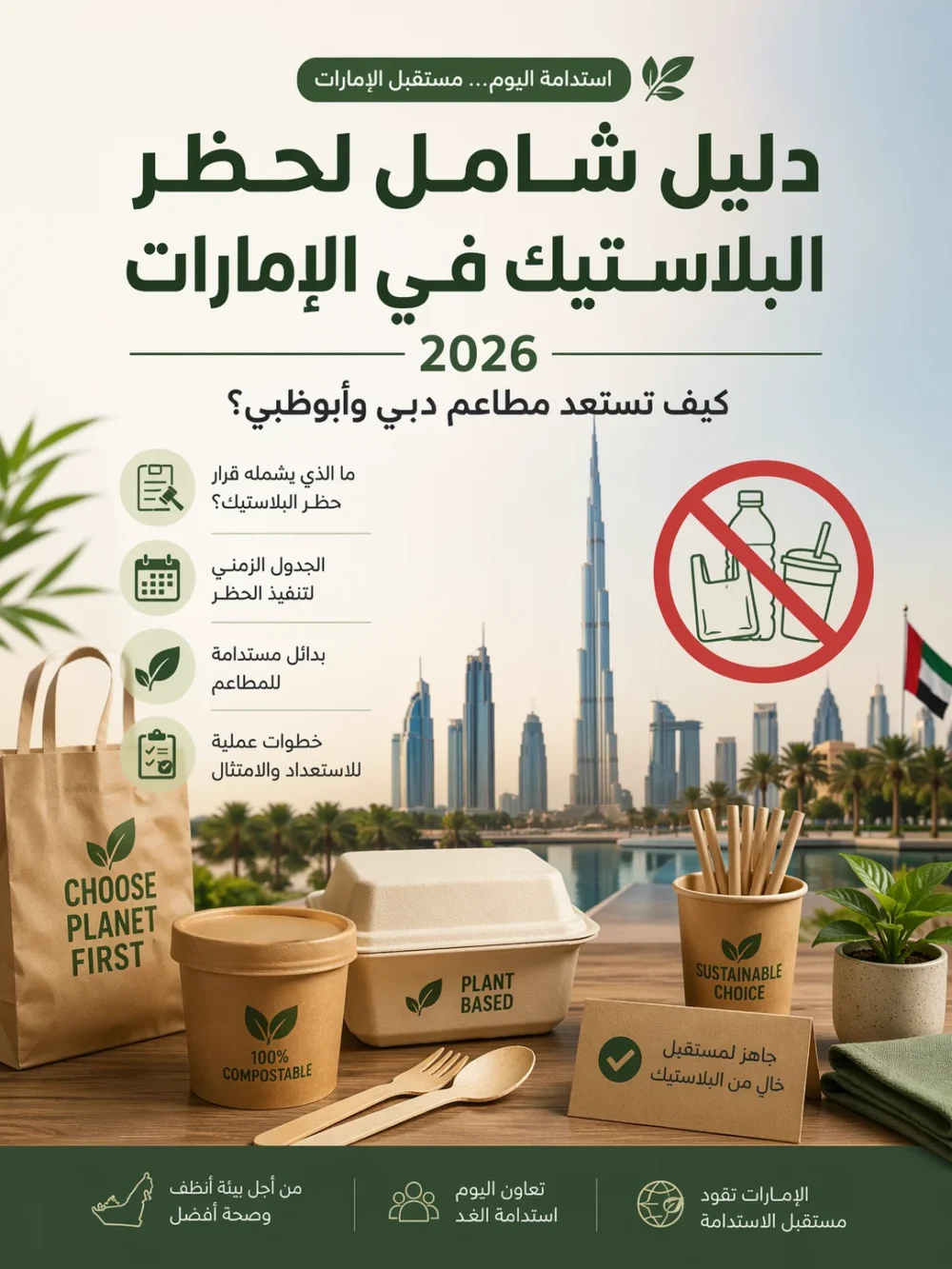 دليل شامل لحظر البلاستيك في الإمارات وكيف تستعد مطاعم دبي وأبوظبي