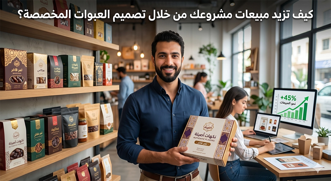 خدمات تصميم العبوات المخصصة والتغليف المخصص بأعلى جودة، من بوكسات مطبوعة فاخرة إلى أكياس ورقية عملية وأكواب مخصصة تعكس هوية علامتك، لنكون خيارك الأول كـ شركة تغليف في الإمارات.